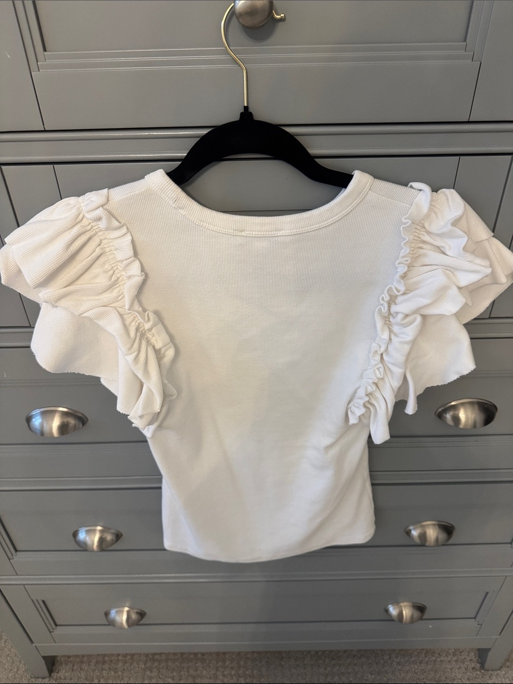 Express White Ruffle Sleeve Tank Top - Picture 3 of 4